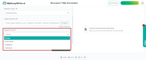 How To Use MyEssayWriter.ai's Research Title Generator Tool